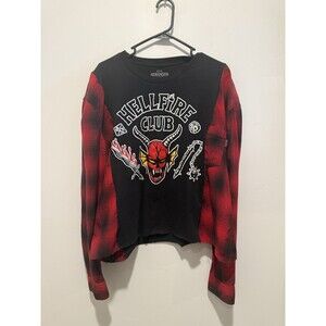 Reworked Upcycle Grunge Oversize Hellfire Club Stranger Things Top L/XL